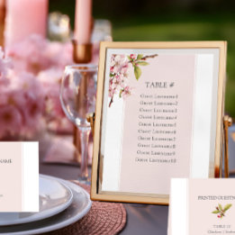 Cherry Blossom Wedding Table Cards