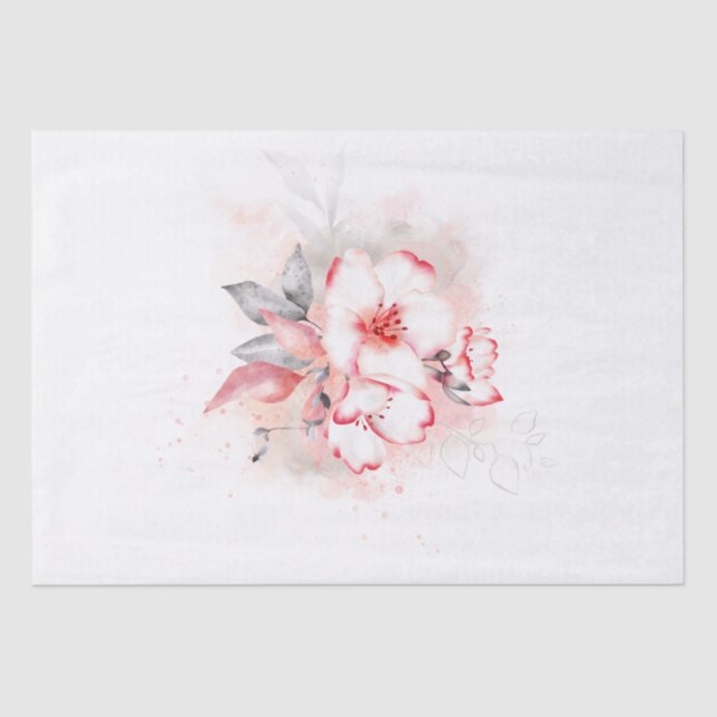 Cherry Blossom Whimsical Bouquet Seidenpapier (Vorderseite)