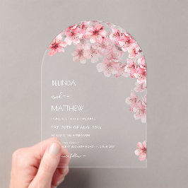  Cherry Blossom White  Wedding Acryleinladungen