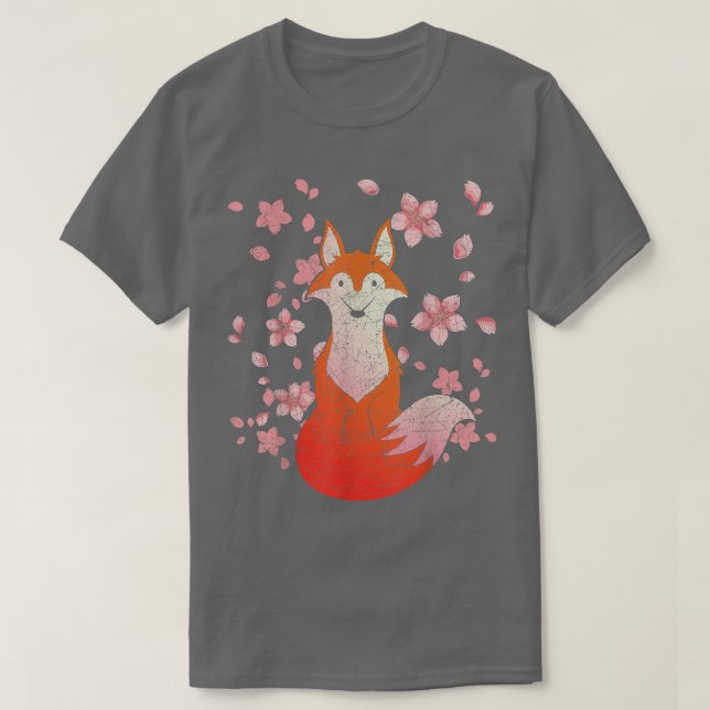 Cherry Blossom Wildlife Forest Animal Lover Sakura T-Shirt (Design vorne)