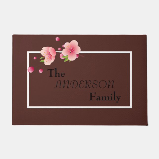 Cherry Blossom Willkommen auf unserer Zuhause Fußmatte (Vorderseite)