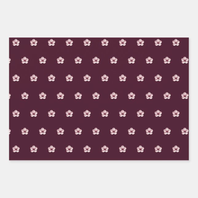 Cherry Blossom Wrapping Paper Geschenkpapier Set (Vorderseite)