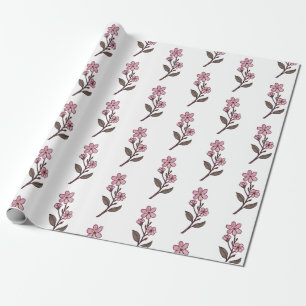 Cherry Blossom Wrapping Paper - Weißes Muster Geschenkpapier