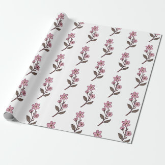 Cherry Blossom Wrapping Paper - Weißes Muster Geschenkpapier
