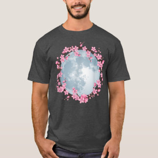Cherry Blossom Wreath Full Moon Sakura Japanisch A T-Shirt
