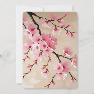 Cherry Blossom Zweigstellen - Elegante Rosa Sakura Einladung