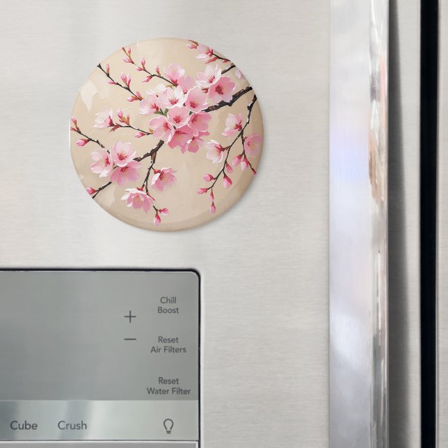 Cherry Blossom Zweigstellen - Elegante Rosa Sakura Magnet (In Situ (Kühlschrank))