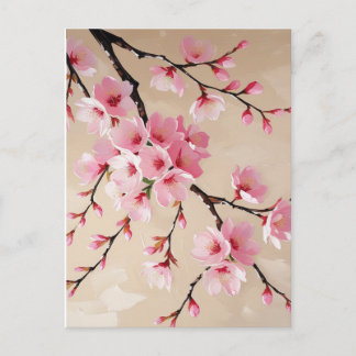 Cherry Blossom Zweigstellen - Elegante Rosa Sakura Postkarte