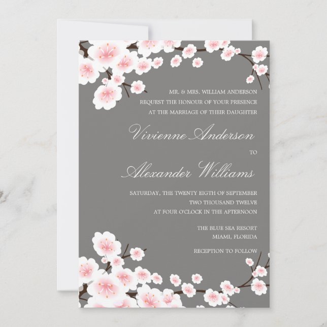 CHERRY BLOSSOME| WEDERINVITATION EINLADUNG (Vorderseite)