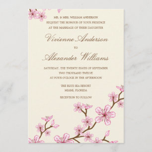 CHERRY BLOSSOME WEDERINVITATION EINLADUNG