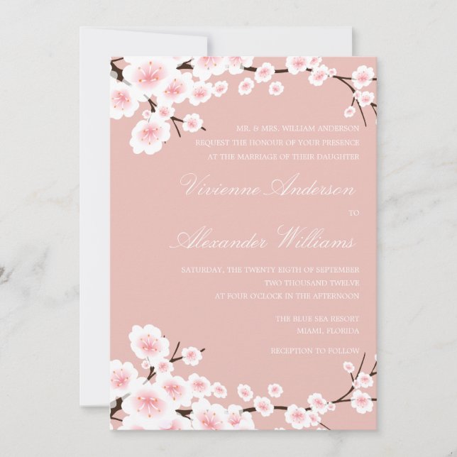 CHERRY BLOSSOME| WEDERINVITATION EINLADUNG (Vorderseite)