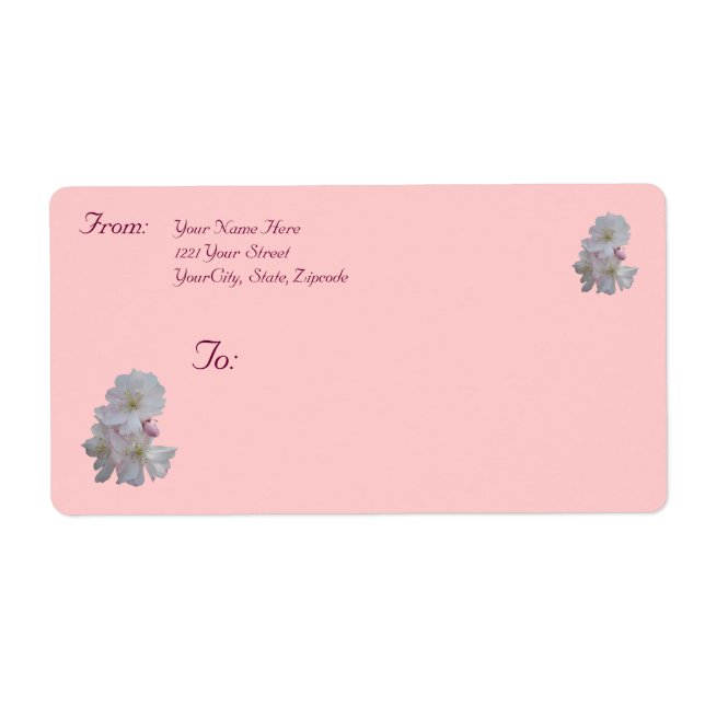 Cherry Blossoms-Adressetikett (Vorne)