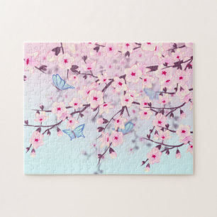 Cherry Blossoms And Butterflies Puzzle