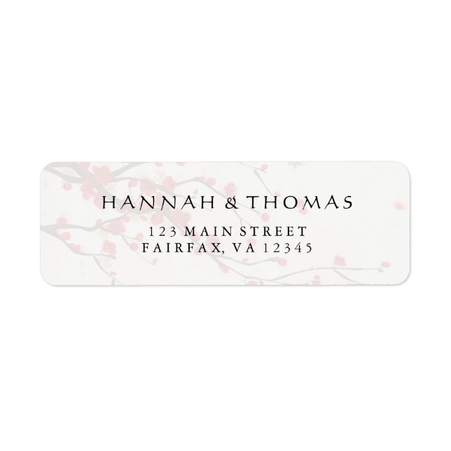 Cherry Blossoms Aquarellblume Rücksendeadresse (Vorne)