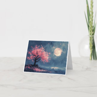 Cherry Blossoms at Nightfall Note Cards Dankeskarte