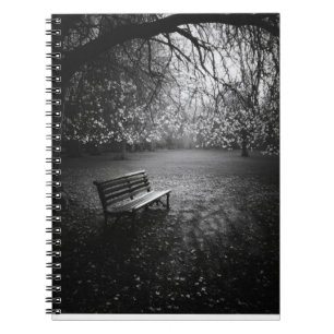 Cherry Blossoms Bench Sunrise Notebook Notizblock