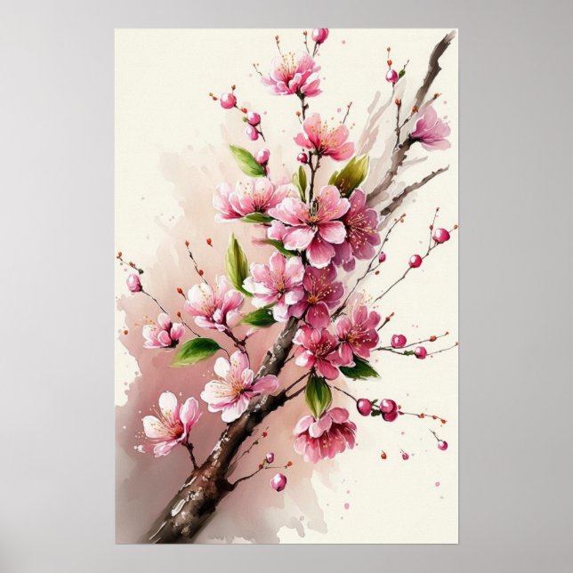 Cherry Blossoms Blume Art Print Poster (Vorne)