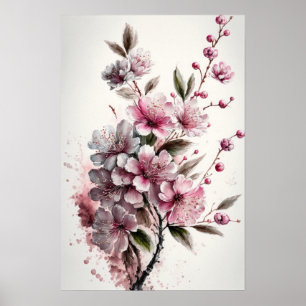 Cherry Blossoms Blume Art Print Poster