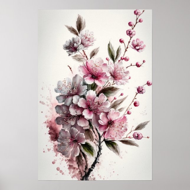 Cherry Blossoms Blume Art Print Poster (Vorne)