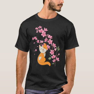 Cherry Blossoms Cat Cherryblossom Japanische Blume T-Shirt