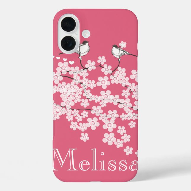 Cherry Blossoms Chickadee Case-Mate iPhone Hülle (Rückseite)