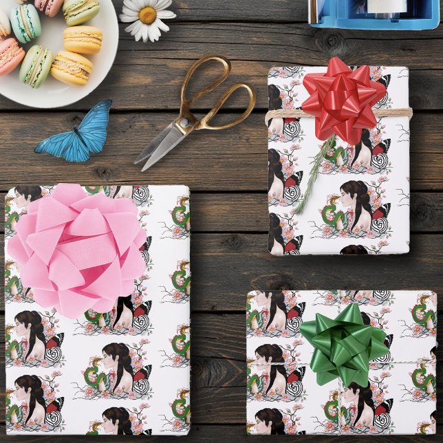 Cherry Blossoms Fairy Dragon Friendship Geschenkpapier Set (Von Creator hochgeladen)