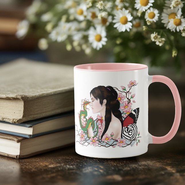Cherry Blossoms Fairy Dragon Friendship Tasse (Von Creator hochgeladen)
