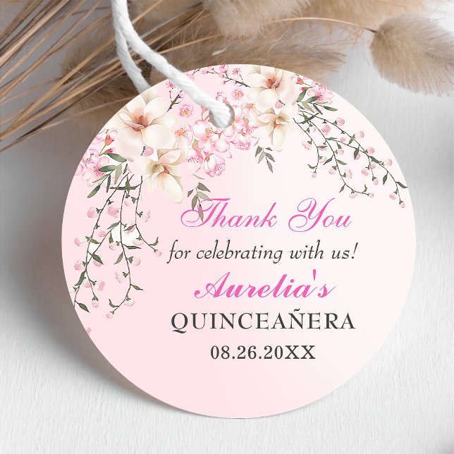 Cherry Blossoms Floral 16 . Geburtstag Geburtstag Geschenkanhänger (Von Creator hochgeladen)