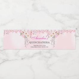 Cherry Blossoms Floral 16 . Geburtstag Geburtstag Wasserflaschenetikett