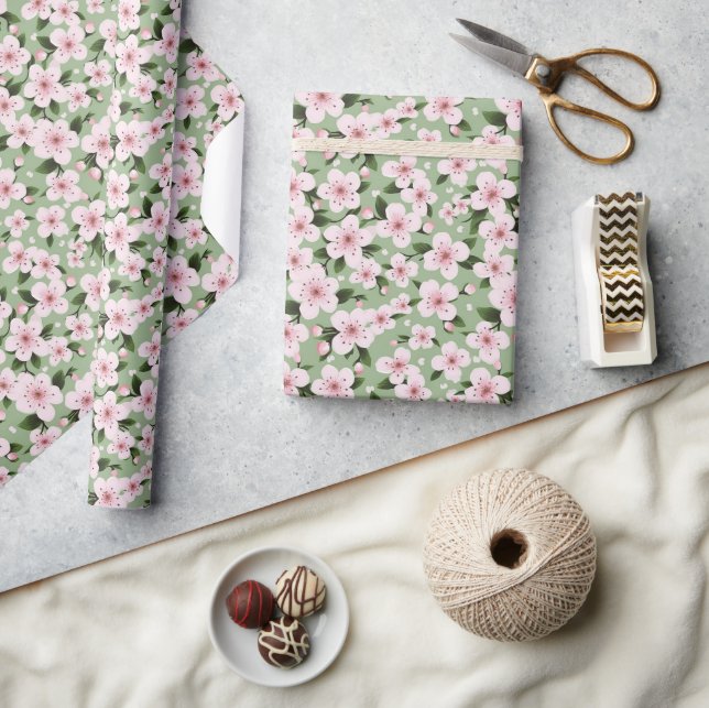 Cherry Blossoms floral Geschenkpapier (Kunsthandwerk)