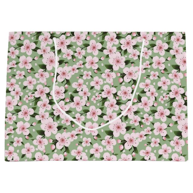 Cherry Blossoms floral Große Geschenktüte (Vorderseite)