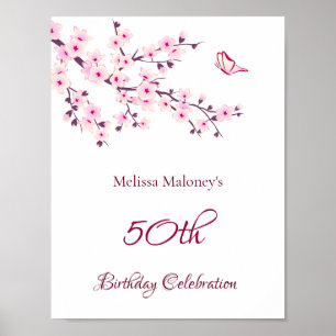 Cherry Blossoms Geburtstag Custom Geburtstag Poster