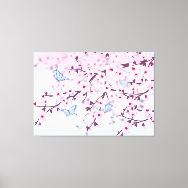 Cherry Blossoms Girly-Leinwand Leinwanddruck (Vorderseite)