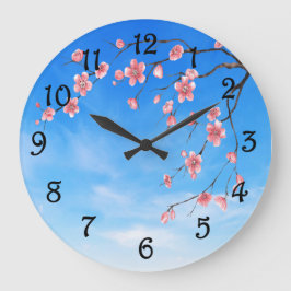 Cherry Blossoms Große Wanduhr