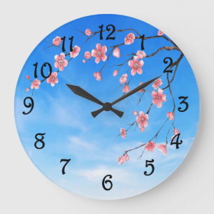 Cherry Blossoms Große Wanduhr