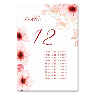 Cherry Blossoms Hochzeit Tischnummer