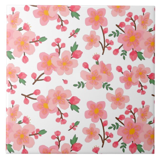 Cherry Blossoms Keramik Tile Fliese (Vorderseite)