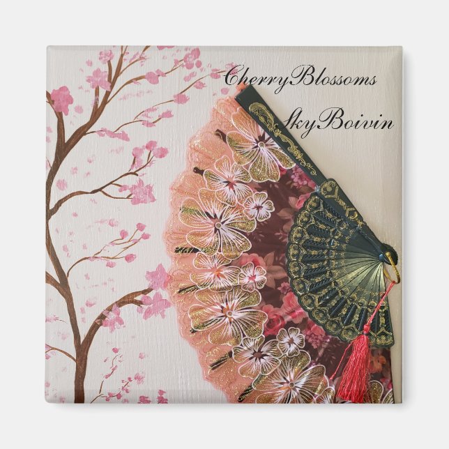 Cherry Blossoms Kunst Magnet (Vorne)