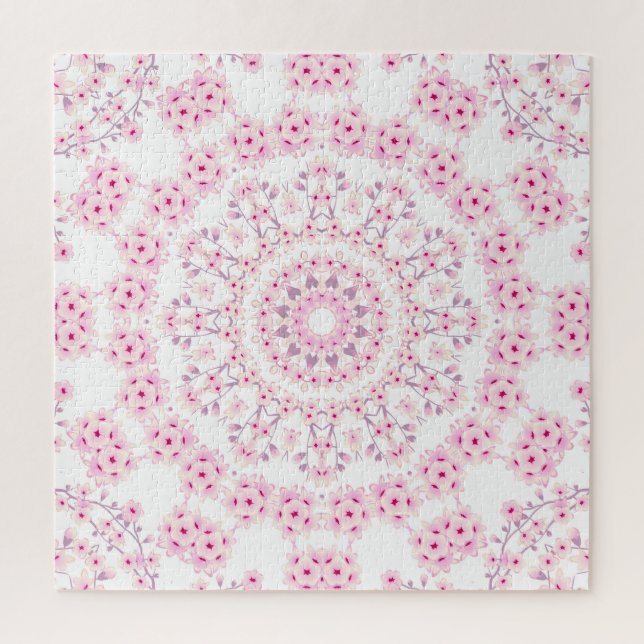 Cherry Blossoms Mandala Pink Puzzle (Vertikal)