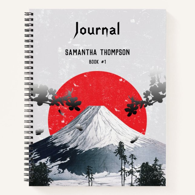 Cherry Blossoms Mount Fuji Japan Journal Notizbuch (Vorderseite)