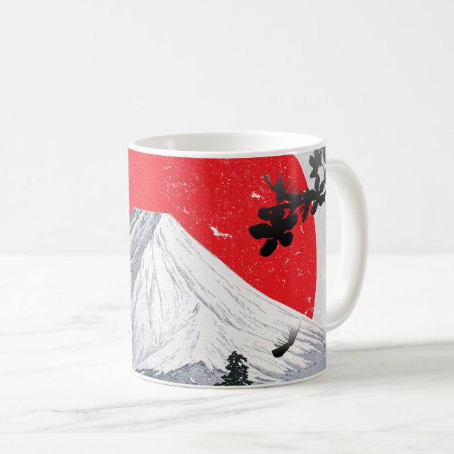 Cherry Blossoms Mount Fuji Japan Kaffeetasse (VorderseiteRechts)