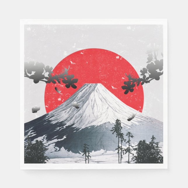 Cherry Blossoms Mount Fuji Japan Serviette (Vorderseite)