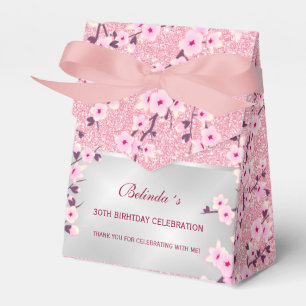 Cherry Blossoms Pink Glitzer Danke für Ihren Gebur Geschenkschachtel
