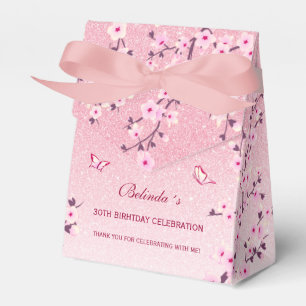 Cherry Blossoms Pink Glitzer Vielen Dank zum Gebur Geschenkschachtel