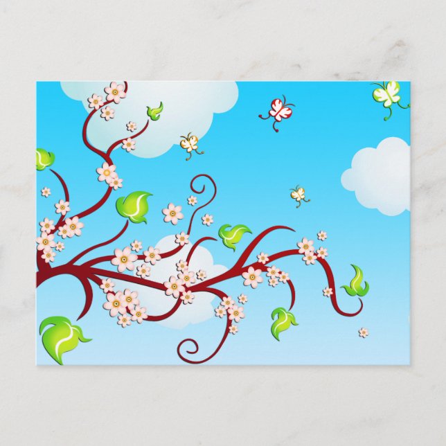 Cherry Blossoms Postkarte (Vorderseite)