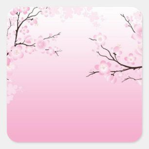Cherry Blossoms Quadratischer Aufkleber