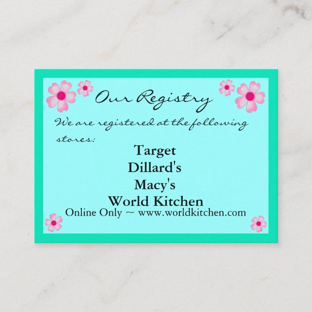 CHERRY BLOSSOMS Registry/RSVP Cards Begleitkarte (Vorderseite)