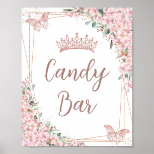 Cherry Blossoms Rose Gold Schmetterlinge Candy Bar Poster