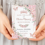 Cherry Blossoms Rose Gold Schmetterlinge Quinceañe Save The Date<br><div class="desc">Personalisieren Sie diese hübschen Kirschblüten Quinceañera / Sweet 16 Geburtstag Save the Date einfach und schnell. Klicken Sie einfach auf die Schaltfläche "Weitere Einstellungen", um die Texte zu bearbeiten, Schriftart und Schriftart zu ändern. Mit wunderschönen Aquarellkirschblüten Blume, Rose goldenen Schmetterlingen und einer Rose goldene geometrische Rahmen. Matching-Elemente im Speicher verfügbar....</div>