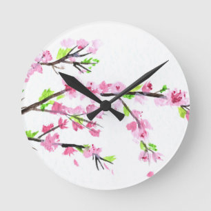 Cherry blossoms runde wanduhr